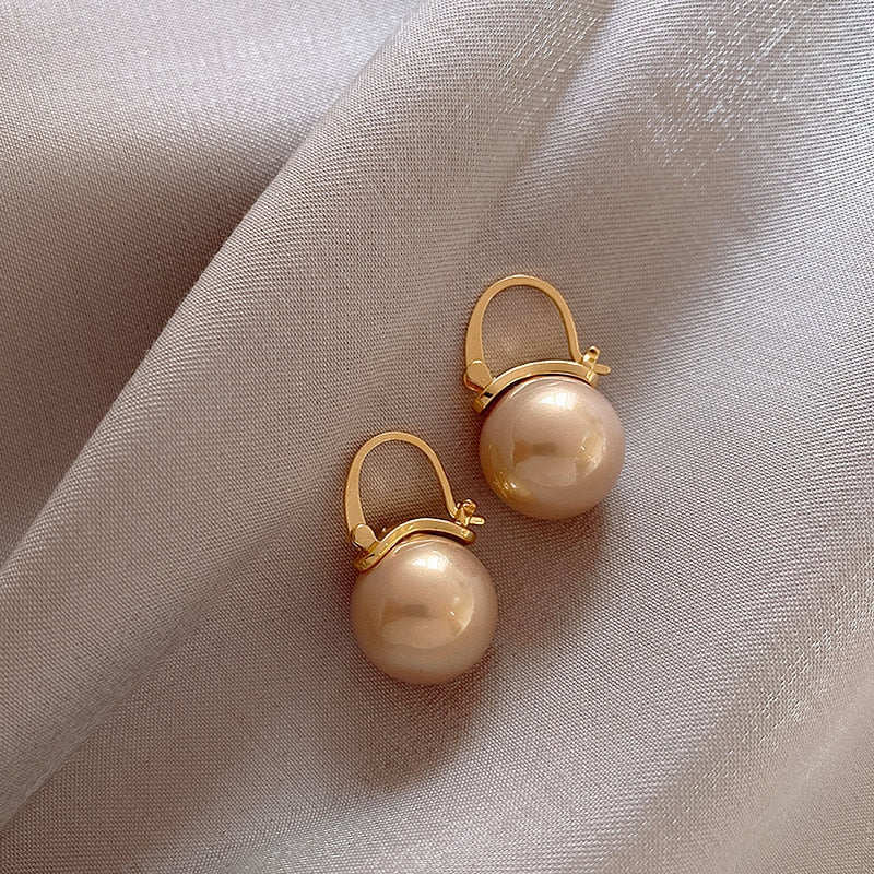 2026 New Classic Copper Alloy Smooth Metal Hoop Earrings For Woman Fashion Korean Jewelry Temperament  Daily Wear earrings
